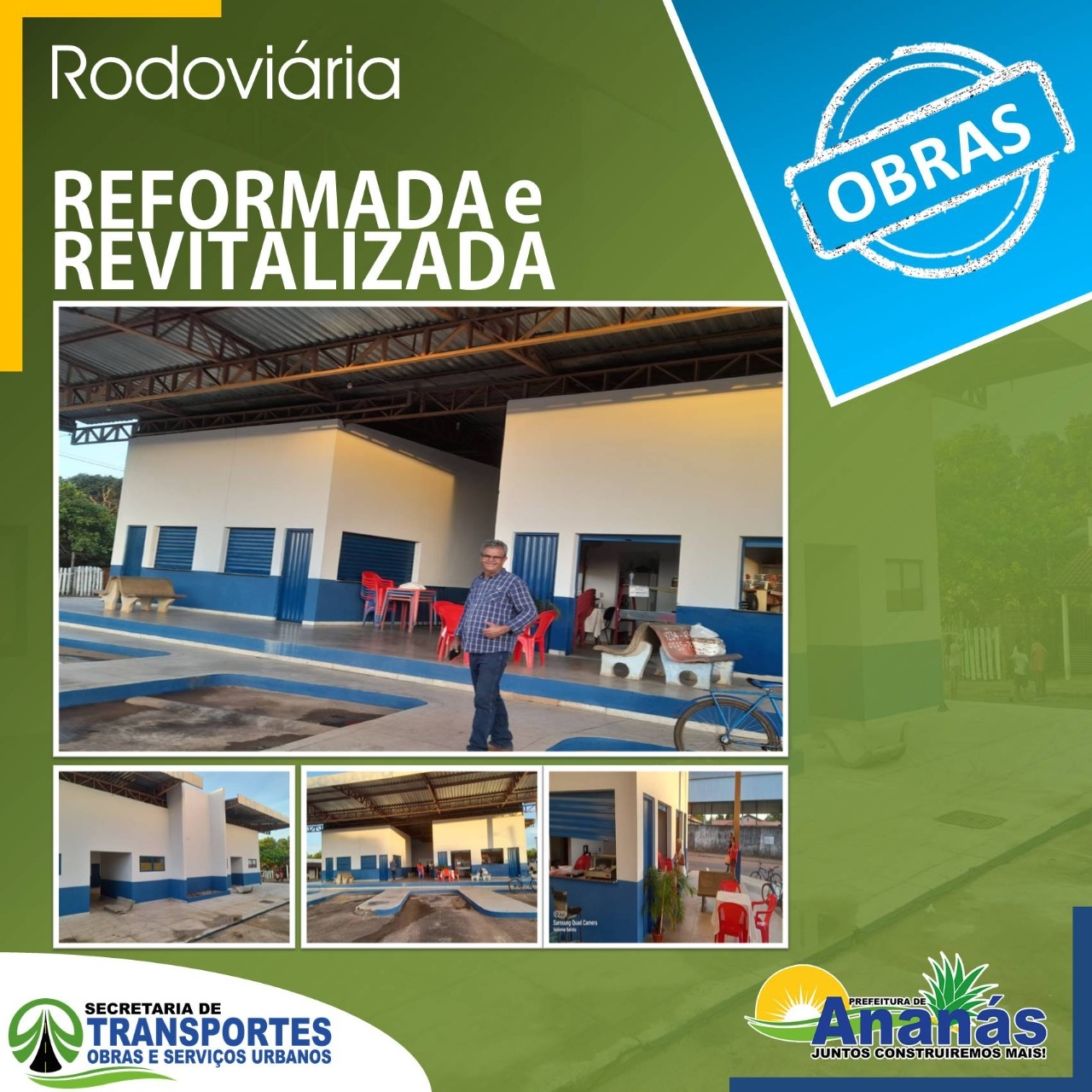Depois de 15 anos, o prédio da rodoviária de Ananás passa por uma reforma completa.